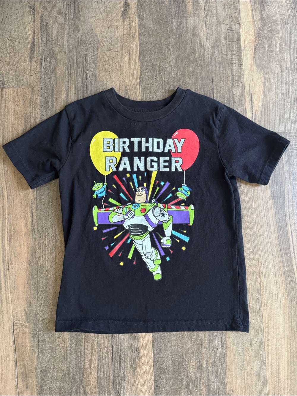 Disney Pixar Toy Story Buzz Lightyear 'Birthday Ranger' Kids T-Shirt - Black
